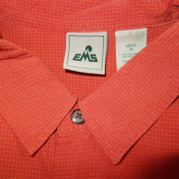 EMS Button Down Short Sleeve Shirt Mens M‎ Rust - Picture 5 of 5